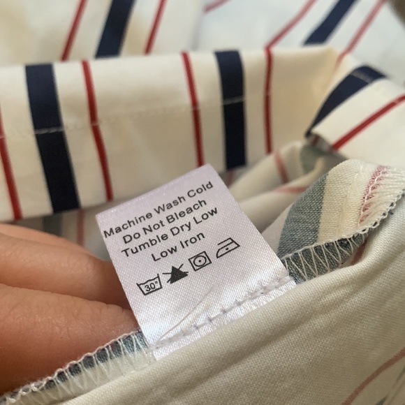 Tuckernuck white Navy and‎ Red Stripe Clifton Dress size XS midi collared - Picture 11 of 16